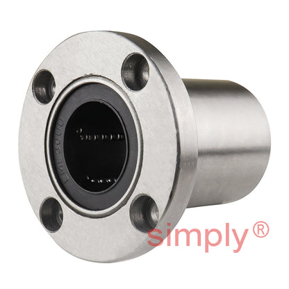 LMEF30UU Round Flanged Linear Ball Bushing with Rubber Seals and Resin Retainer 30x47x68mm