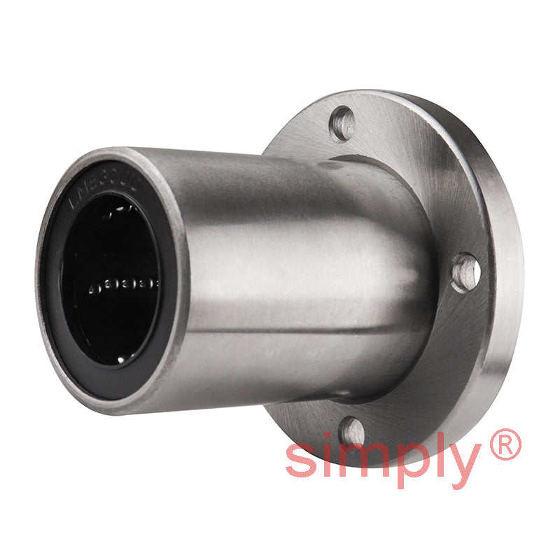 LMEF30UU Round Flanged Linear Ball Bushing with Rubber Seals and Resin Retainer 30x47x68mm
