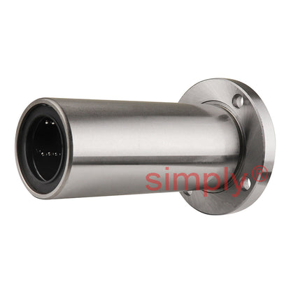 LMEF30LUU Long Round Flanged Linear Ball Bushing with Rubber Seals and Resin Retainer 30x47x123mm