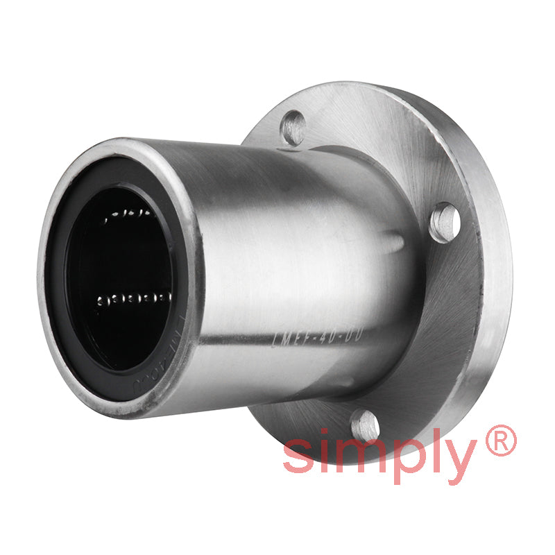 LMEF40UU Round Flanged Linear Ball Bushing with Rubber Seals and Resin Retainer 40x62x80mm
