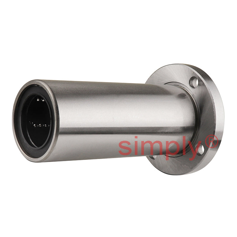 LMEF40LUU Long Round Flanged Linear Ball Bushing with Rubber Seals and Resin Retainer 40x62x154mm