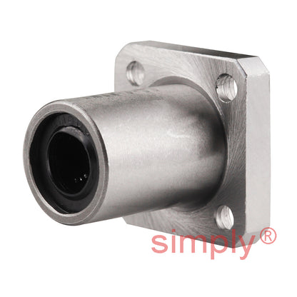 LMEK8UU Square Flanged Linear Ball Bushing with Rubber Seals and Resin Retainer 8x16x25mm
