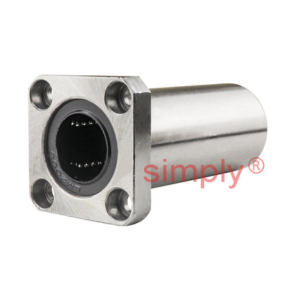 LMEK20LUU Long Square Flanged Linear Ball Bushing with Rubber Seals and Resin Retainer 20x32x80mm