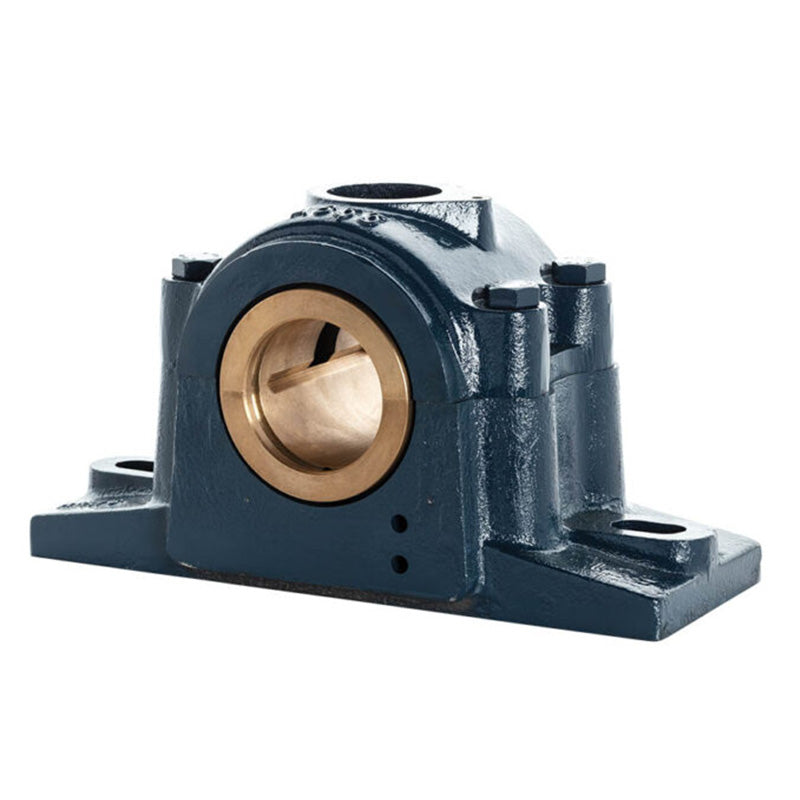 Major Brand LR110M Metric Split Cast Iron Two Bolt Pillow / Plummer Block Housing with 110mm Bore Gunmetal Bush Insert - Allow 3-4 Weeks