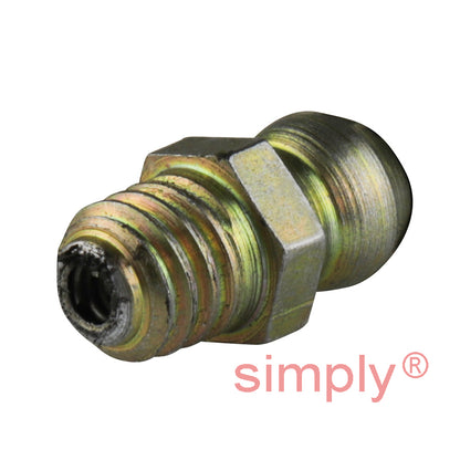 M6x1 Metric Tapered Hardened Mild Steel Zinc Plated Straight Hydraulic Grease Nipples 