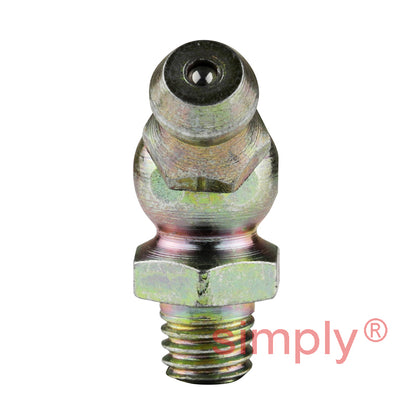 M8x1 Metric Tapered Hardened Mild Steel Zinc Plated 45 deg Hydraulic Grease Nipples 