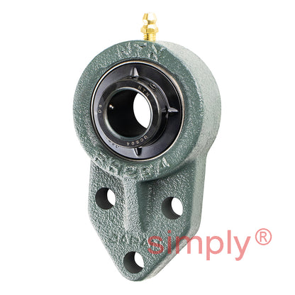 NTN M-UCFH204D1 Metric 3 Bolt Cast Iron Bracket Flange Bearing 20mm Bore
