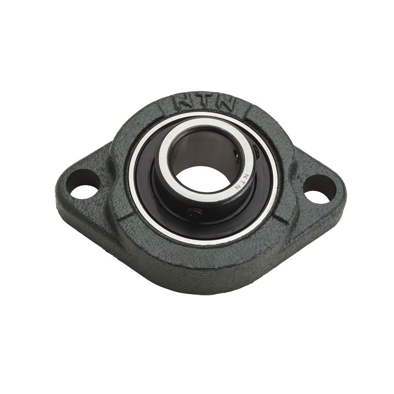 NTN ASFD202 Metric Two Bolt Oval Cast Iron Flange Housing with 15mm Bore Insert - Allow 2-3 Days