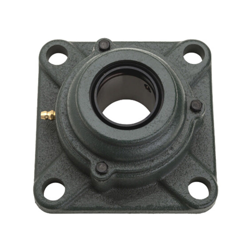 NTN C-UCFS316-301D1 Imperial Four Bolt Square Cast Iron Flange Housing with 3-1/16 inch Bore Insert with Cast Iron Cover - Open Version - Allow 2-3 Days