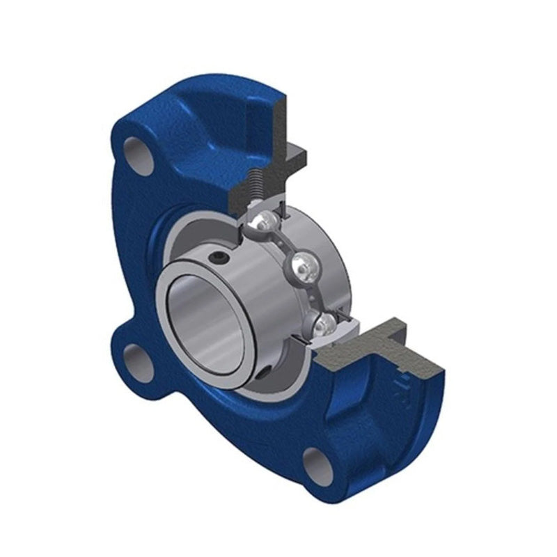 NTN C-UCFS315D1 Metric Four Bolt Square Cast Iron Flange Housing with 75mm Bore Insert with Cast Iron Cover - Open Version - Allow 2-3 Days