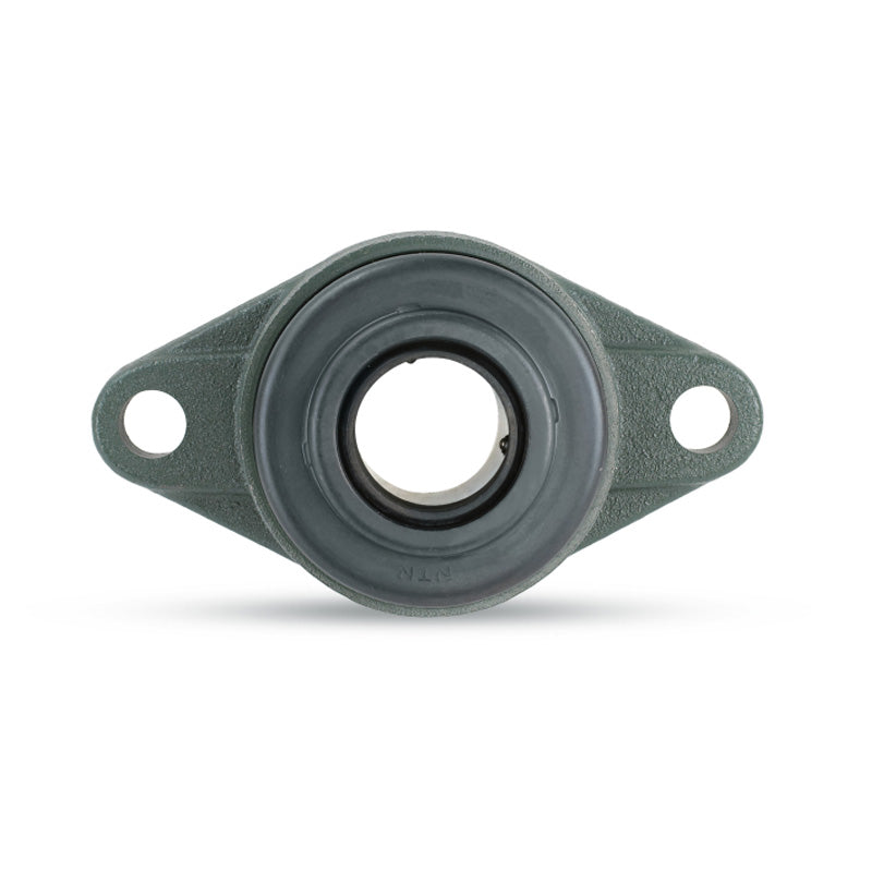 NTN C-UCFL216D1 Metric Two Bolt Oval Cast Iron Flange Housing with 80mm Bore Insert with Cast Iron Cover - Open Version - Allow 2-3 Days