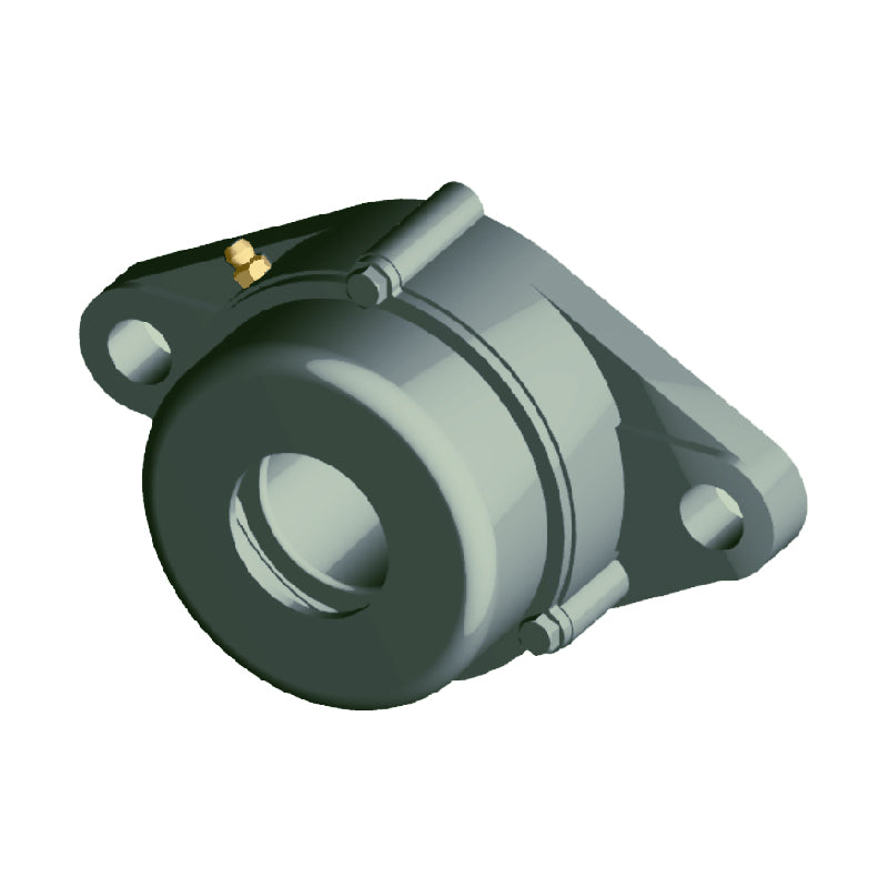 NTN C-UCFLX09-110D1 Imperial Two Bolt Oval Cast Iron Flange Housing with 1-5/8 inch Bore Insert with Cast Iron Cover - Open Version - Allow 2-3 Days