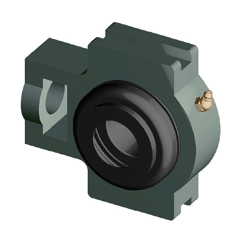 NTN S-UCTX06-101D1 Imperial Cast Iron Take Up Unit with 1-1/16 inch Bore Bearing Unit with Steel Plate Cover - Open Version - Allow 2-3 Days