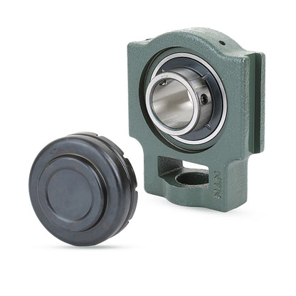 NTN M-SM-UCT206-104D1 Imperial Cast Iron Take Up Unit with 1-1/4 inch Bore Bearing Unit with Steel Plate Cover - Closed Version - Allow 2-3 Days