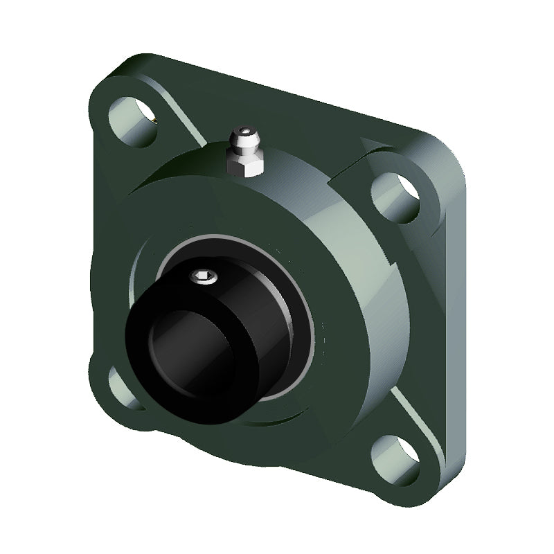 NTN M-UELF208D1 Metric Four Bolt Square Cast Iron Flange Housing with 40mm Bore Eccentric Collar Insert - Allow 2-3 Days
