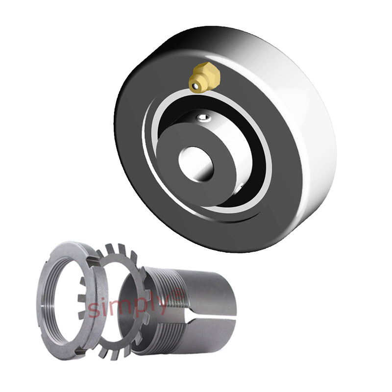 NTN UKC210D1/H2310X Metric Cast Iron Cartridge Unit with Adaptor Sleeve Mounted and 45mm Bore Insert 120mm Outside Dia - Allow 2-3 Days