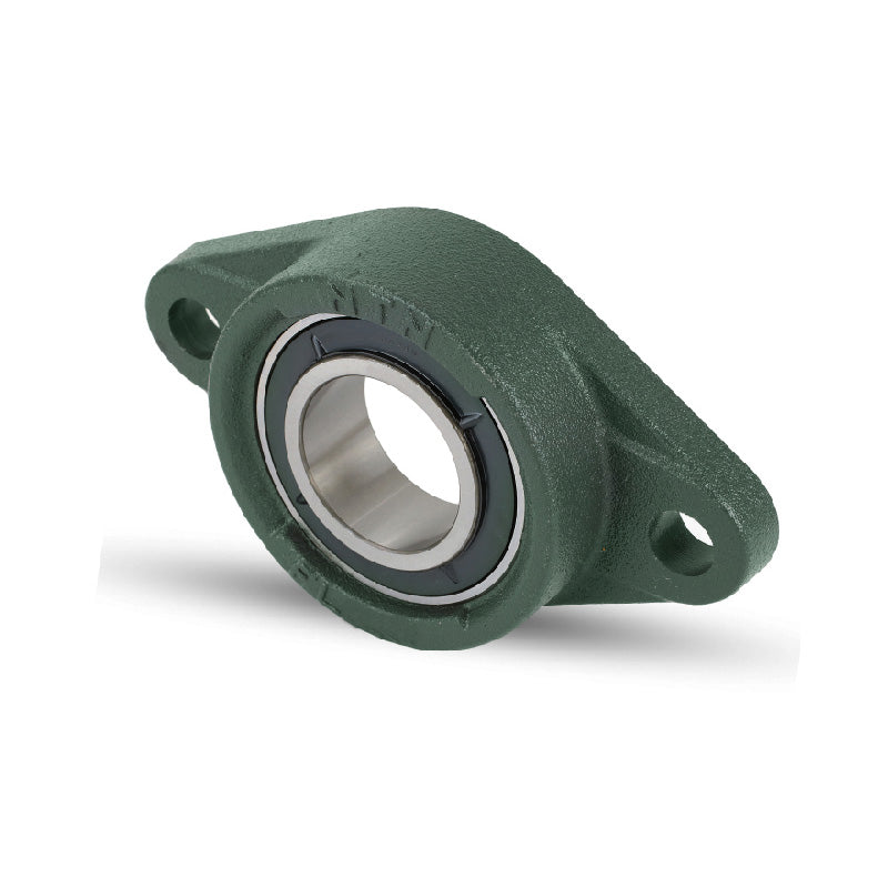 NTN UKFL311D1/HE2311XY Imperial Two Bolt Cast Iron Oval Housing Insert and Adaptor Sleeve Fits 2 inch Shaft - Allow 2-3 Days