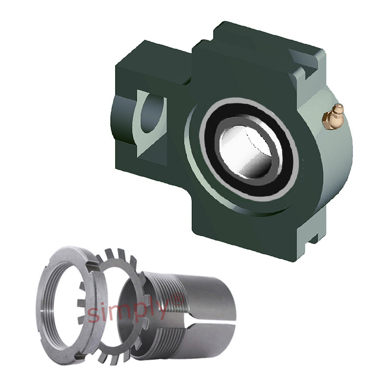 NTN UKT313D1/HS2313X Imperial Cast Iron Take Up Unit Insert and Adaptor Sleeve Fits 2-3/8 inch Shaft - Allow 2-3 Days