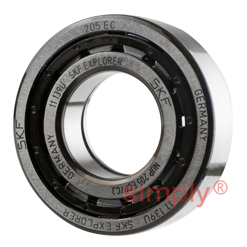 SKF NUP205ECPC3 Single Row Cylindrical Roller Bearing with Polyamide Cage 25x52x15mm