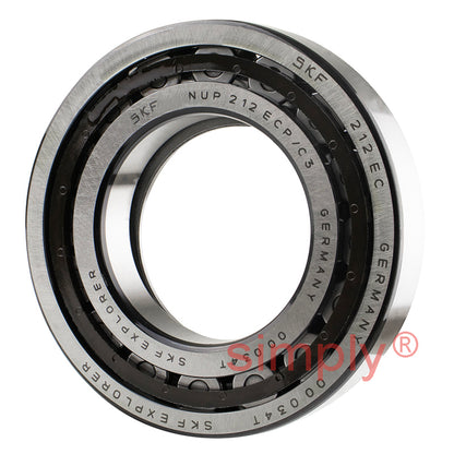 SKF NUP212ECPC3 Single Row Cylindrical Roller Bearing with Polyamide Cage 60x110x22mm