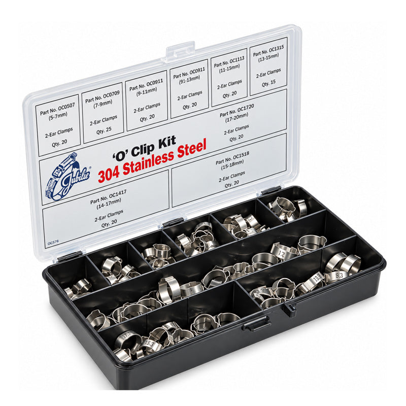 OK155SS 304 Stainless Steel Jubilee O Clip Kit