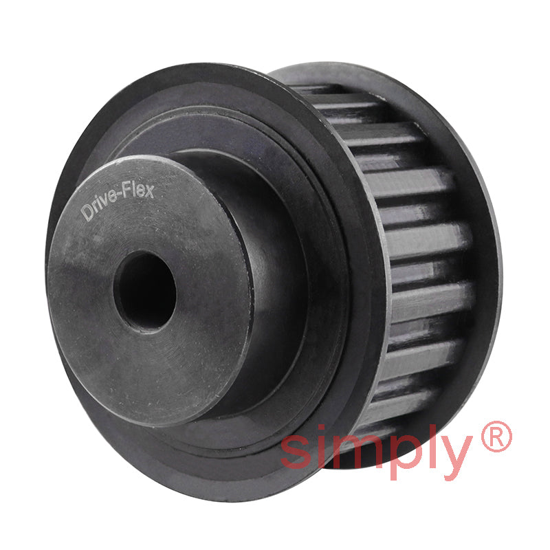 P20-H-200F - 1/2 inch Pitch 20 Tooth Flanged Pilot Bored Steel Timing Pulley for 2 inch Wide Belts