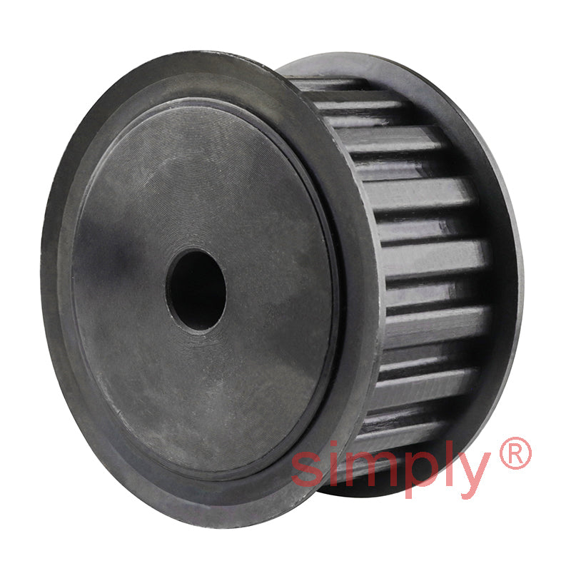 P27-L-075F - 3/8 inch Pitch 27 Tooth Flanged Pilot Bored Steel Timing Pulley for 3/4 inch Wide Belts