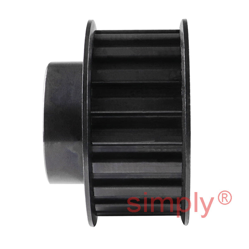 P32-H-075F - 1/2 inch Pitch 32 Tooth Flanged Pilot Bored Steel Timing Pulley for 3/4 inch Wide Belts