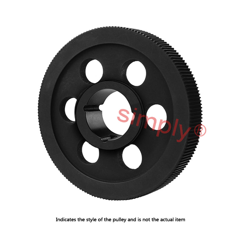 Drive-Flex PC14M-112S-125 - 14mm Pitch 112 Tooth Polychain and Synchrochain Cast Iron Taper Bore Timing Belt Pulley for 125mm Wide Belts