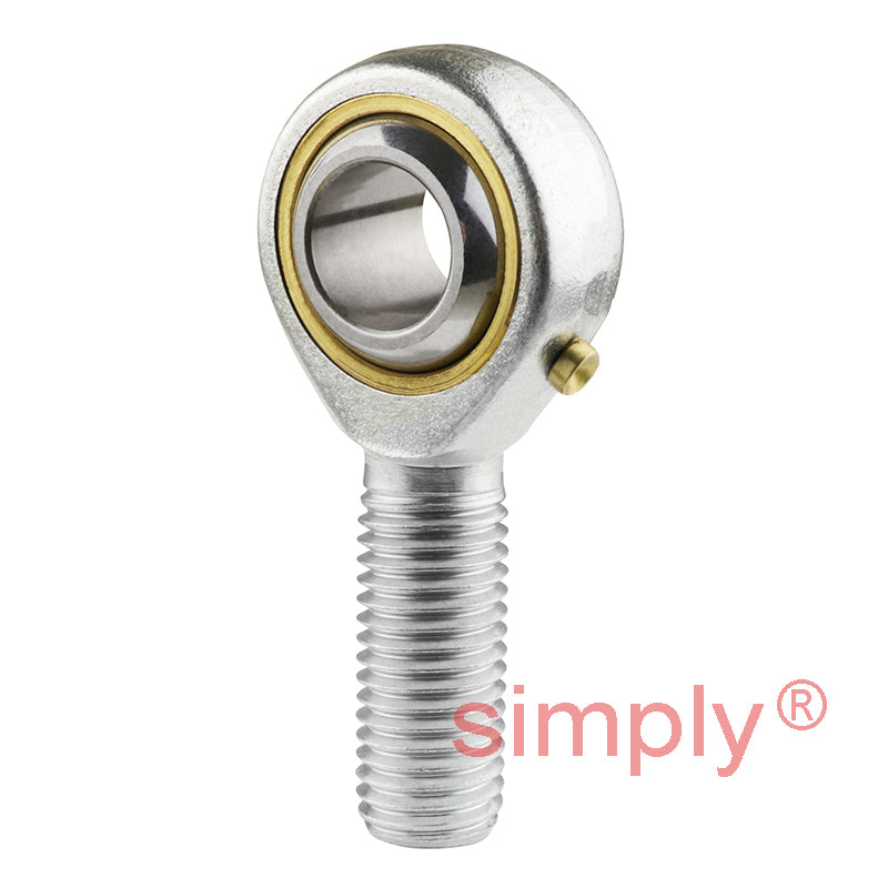 Budget POS18 Right Hand Steel / Bronze Lined Plain Male Rod End 18mm Bore M18x2.5 Thread