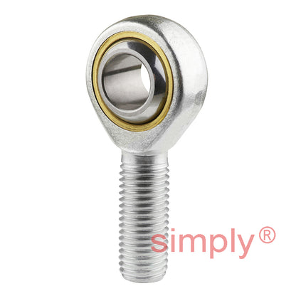 Budget POS18 Right Hand Steel / Bronze Lined Plain Male Rod End 18mm Bore M18x2.5 Thread