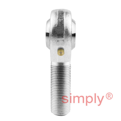 Budget POS18C Right Hand Steel / Bronze Lined Maintenance Required Plain Male Rod End 18mm Bore M18x1.5 Thread