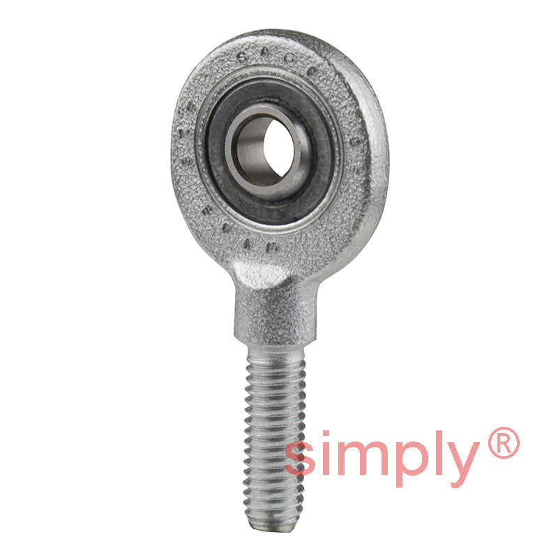 SKF SA6C Right Hand Steel / PTFE Sintered Bronze Lined Plain Male Rod End M6 Thread