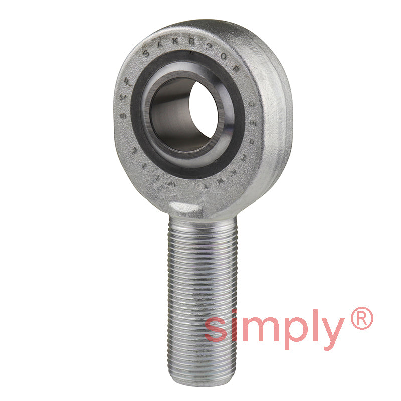 SKF SAKB20F Right Hand Steel / PTFE FRP Lined Plain Male Rod End M20x1.5 Thread