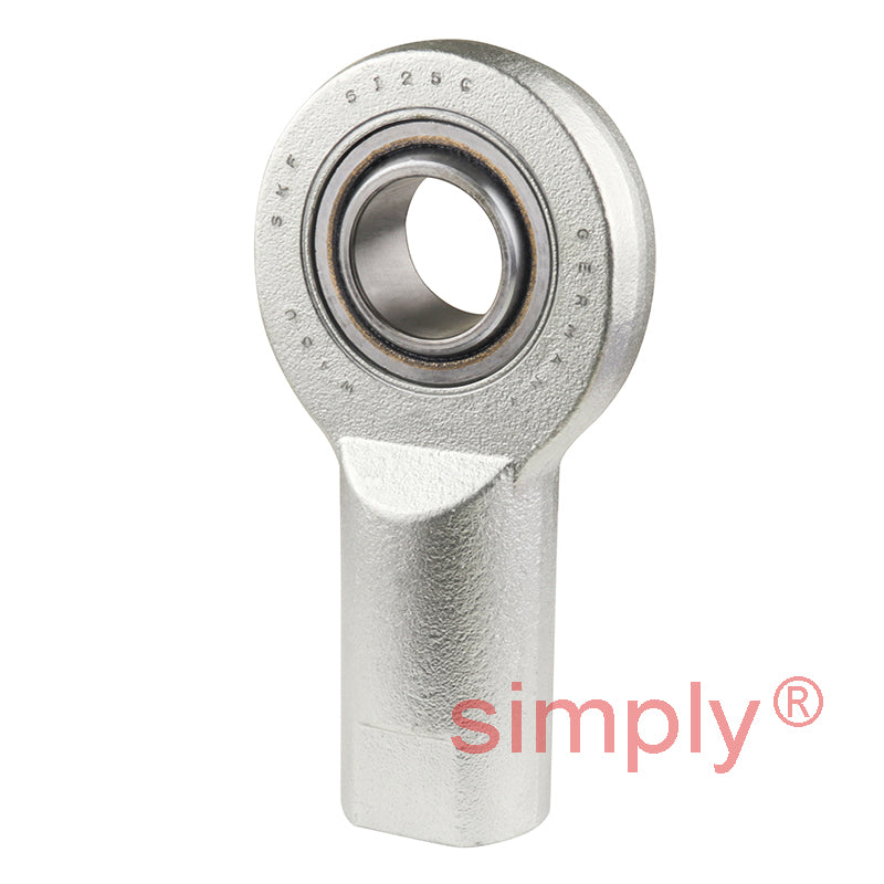 SKF SI25C Right Hand Steel / PTFE Sintered Bronze Lined Plain Female Rod End M24x2 Thread