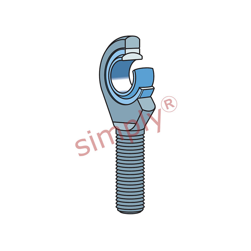 SKF SA6E Right Hand Steel / Steel Plain Male Rod End M6 Thread