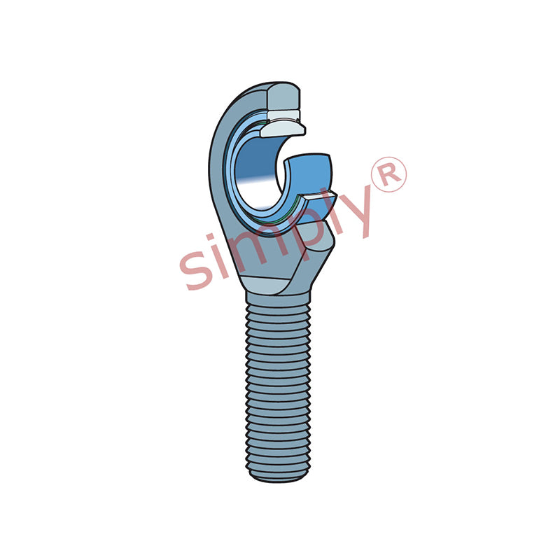 SKF SA45TXE2LS Right Hand Steel / PTFE Fabric Lined Plain Male Rod End M45x3 Thread