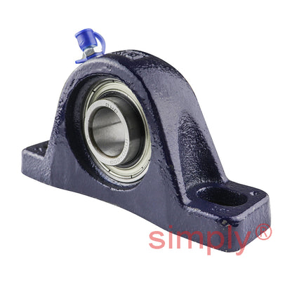 RHP SL20 Two Bolt Cast Iron Pillow Block and 20mm Bore Grub Screw Full Width Insert