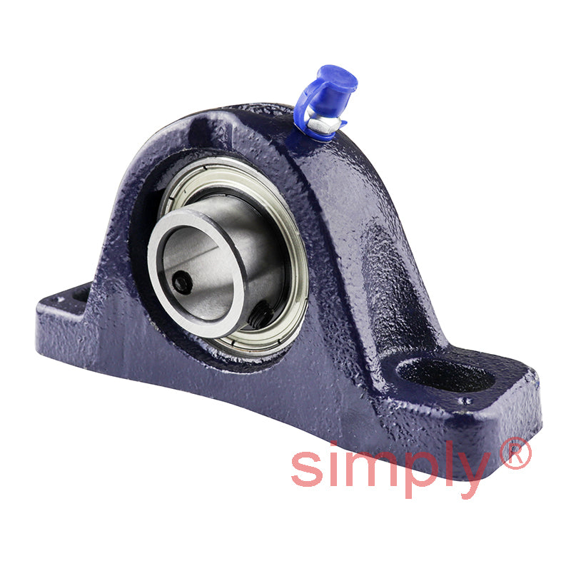 RHP SL20 Two Bolt Cast Iron Pillow Block and 20mm Bore Grub Screw Full Width Insert
