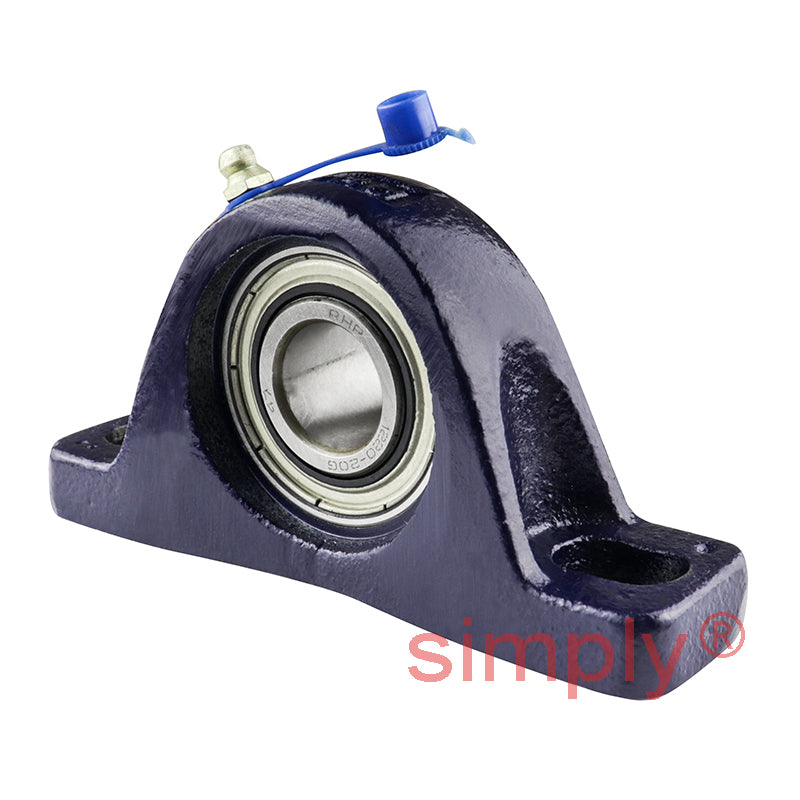 RHP SL20A Two Bolt Cast Iron Pillow Block and 20mm Bore Grub Screw Flat Back Insert