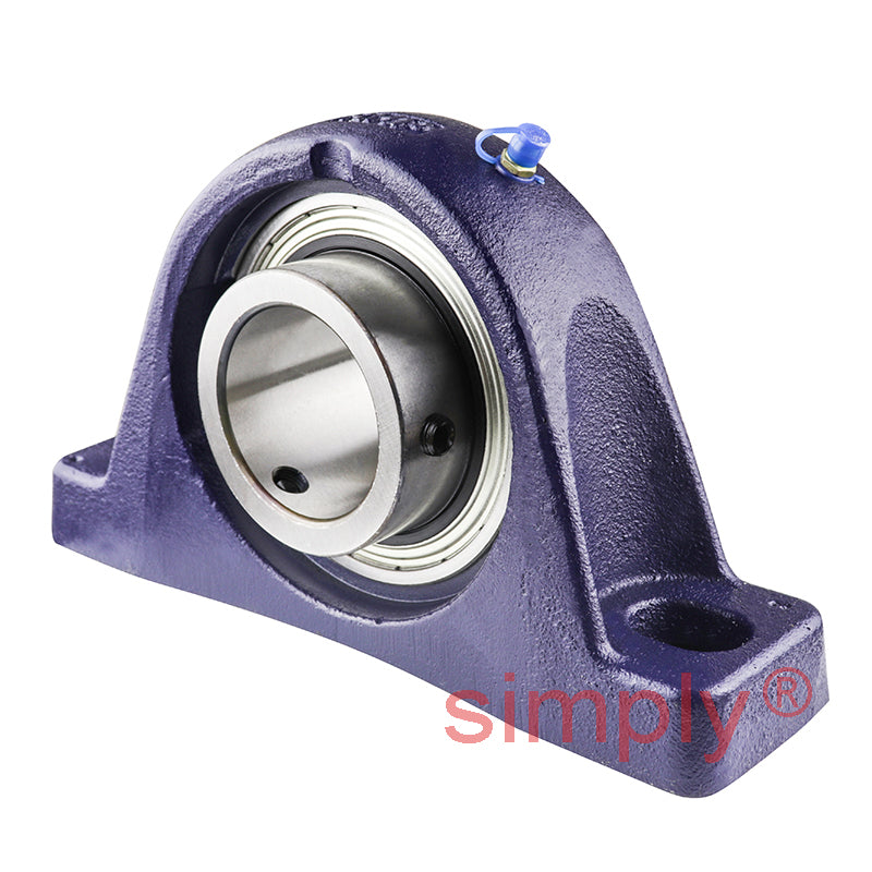 RHP SL2 Two Bolt Cast Iron Pillow Block and 2 Bore Grub Screw Full Width Insert