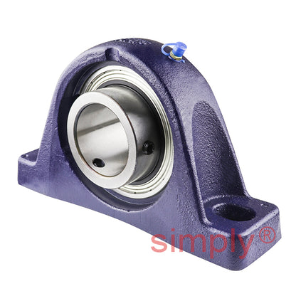 RHP SL2 Two Bolt Cast Iron Pillow Block and 2 Bore Grub Screw Full Width Insert