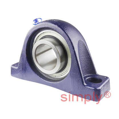 RHP SL2DEC Two Bolt Cast Iron Pillow Block and 2 Bore Eccentric Collar Full Width Insert
