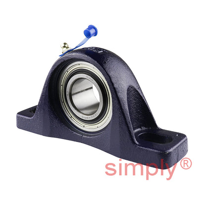 RHP SL30A Two Bolt Cast Iron Pillow Block and 30mm Bore Grub Screw Flat Back Insert