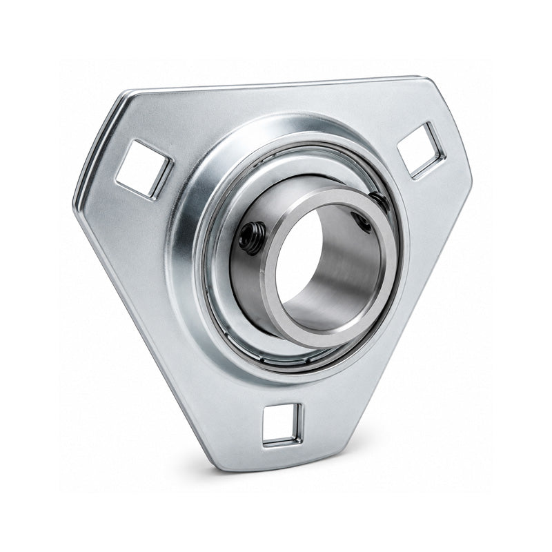 RHP SLFT1-3/16EC Pressed Steel 3 Bolt Triangle Flange Housing and 1-3/16 inch Bore Insert