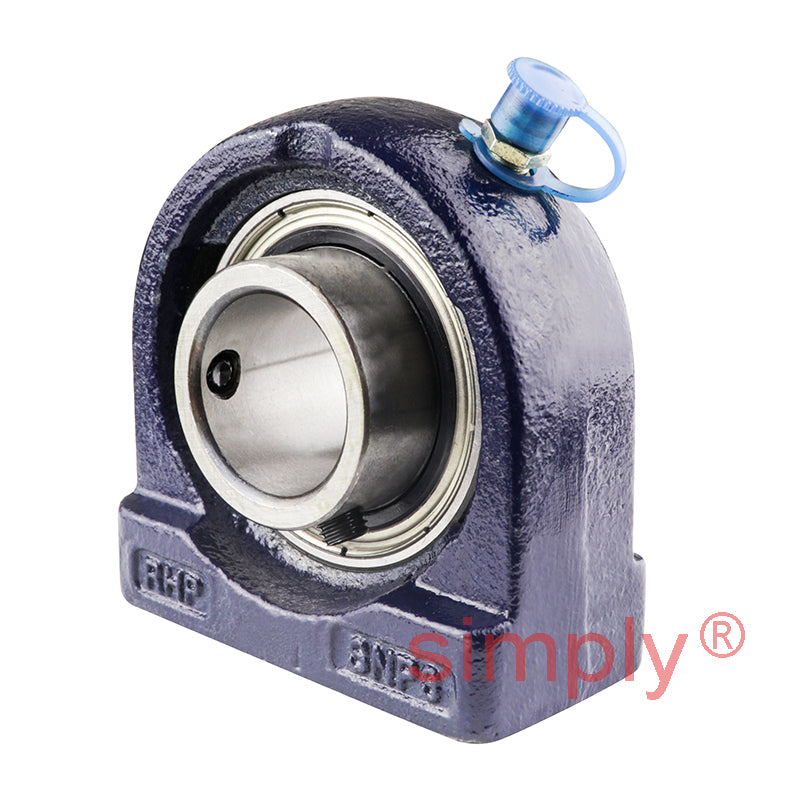 RHP SNP1 Threaded Base Small Footprint Pillow / Plummer Block and 1 inch Bore Grub Screw Full Width Insert
