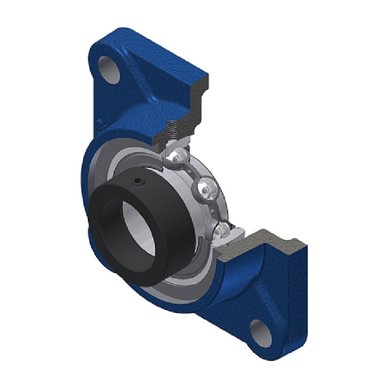 SNR ESF201N Metric Four Bolt Square Cast Iron Flange Housing with Eccentric Collar 12mm Bore - Allow 2-3 Days