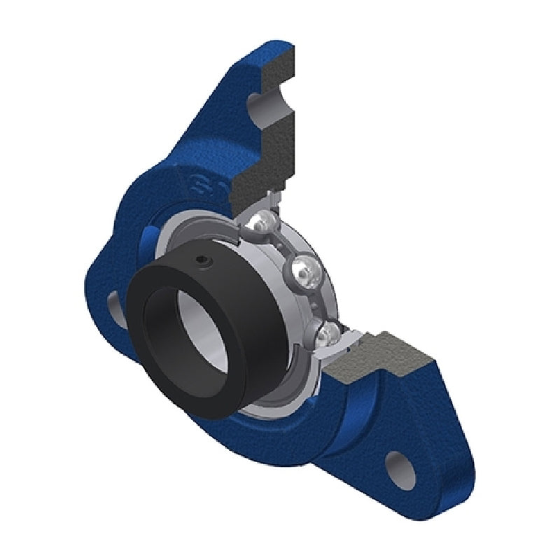 SNR ESFTE201 Metric Three Bolt Cast Iron Triangular Housing Unit with Eccentric Collar Insert 12mm Bore - Allow 2-3 Days