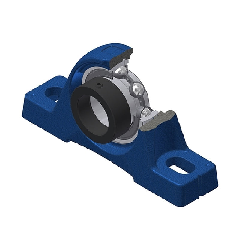 SNR ESPE206T04 Metric Cast Iron Two Bolt Pillow / Plummer Block Housing with 30mm Eccentric Collar Insert Low Temperature Version - Allow 2-3 Days