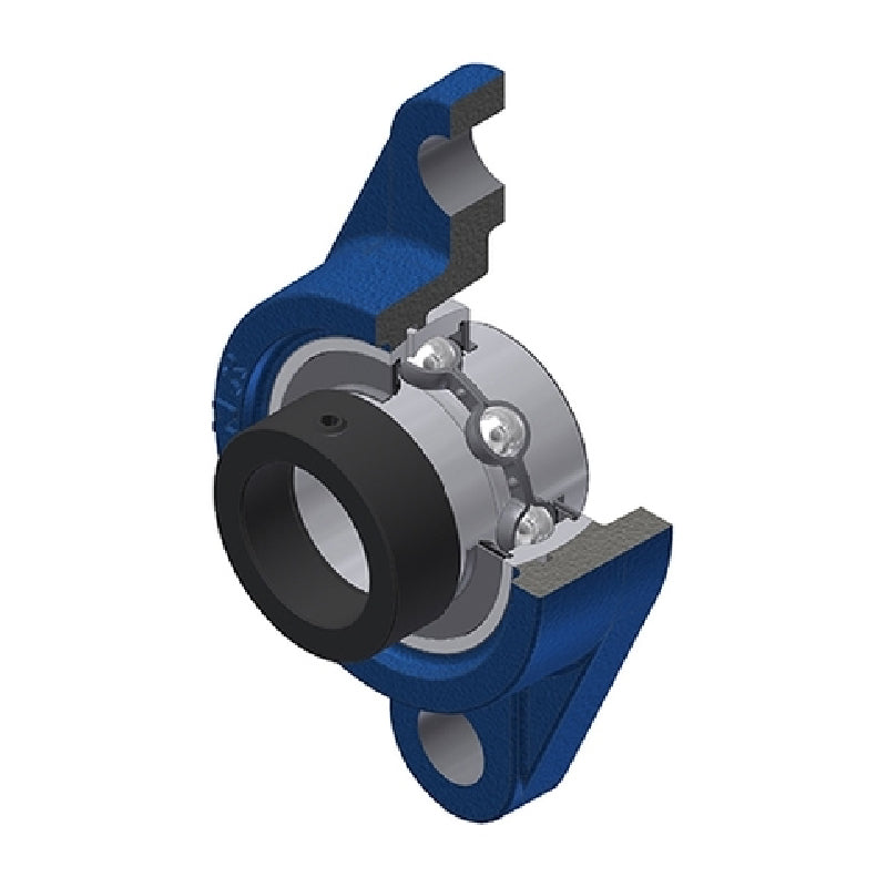 SNR EXFL214 Metric Two Bolt Cast Iron Oval Housing with 70mm Bore Eccentric Collar Insert - Allow 2-3 Days